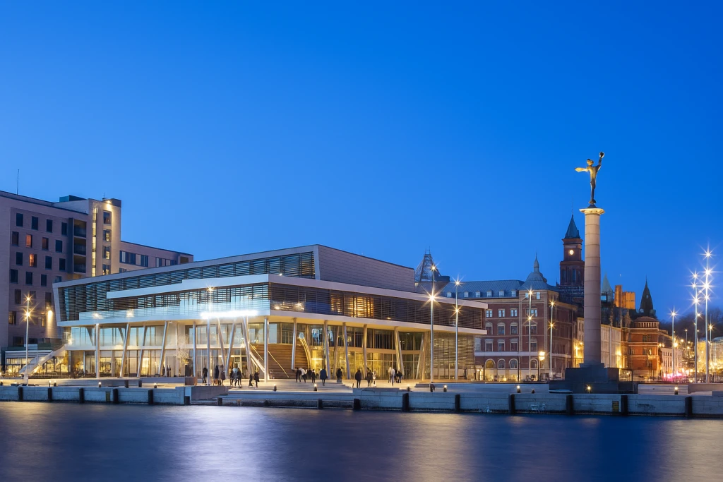 Vintrig vy över Helsingborg