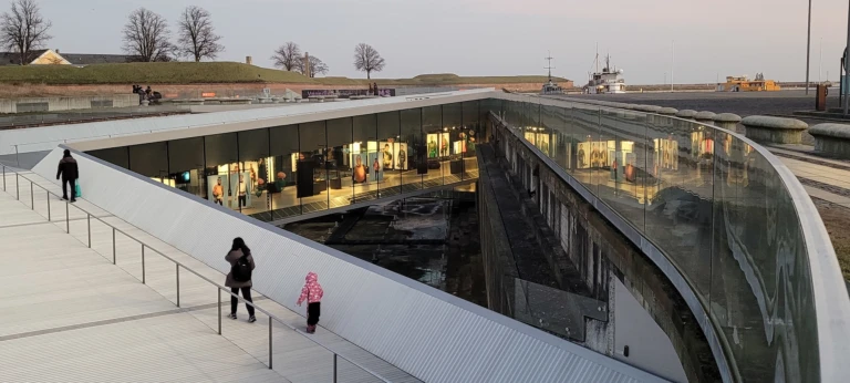 Sjöfartsmuseet i Helsingör sett ovanifrån.