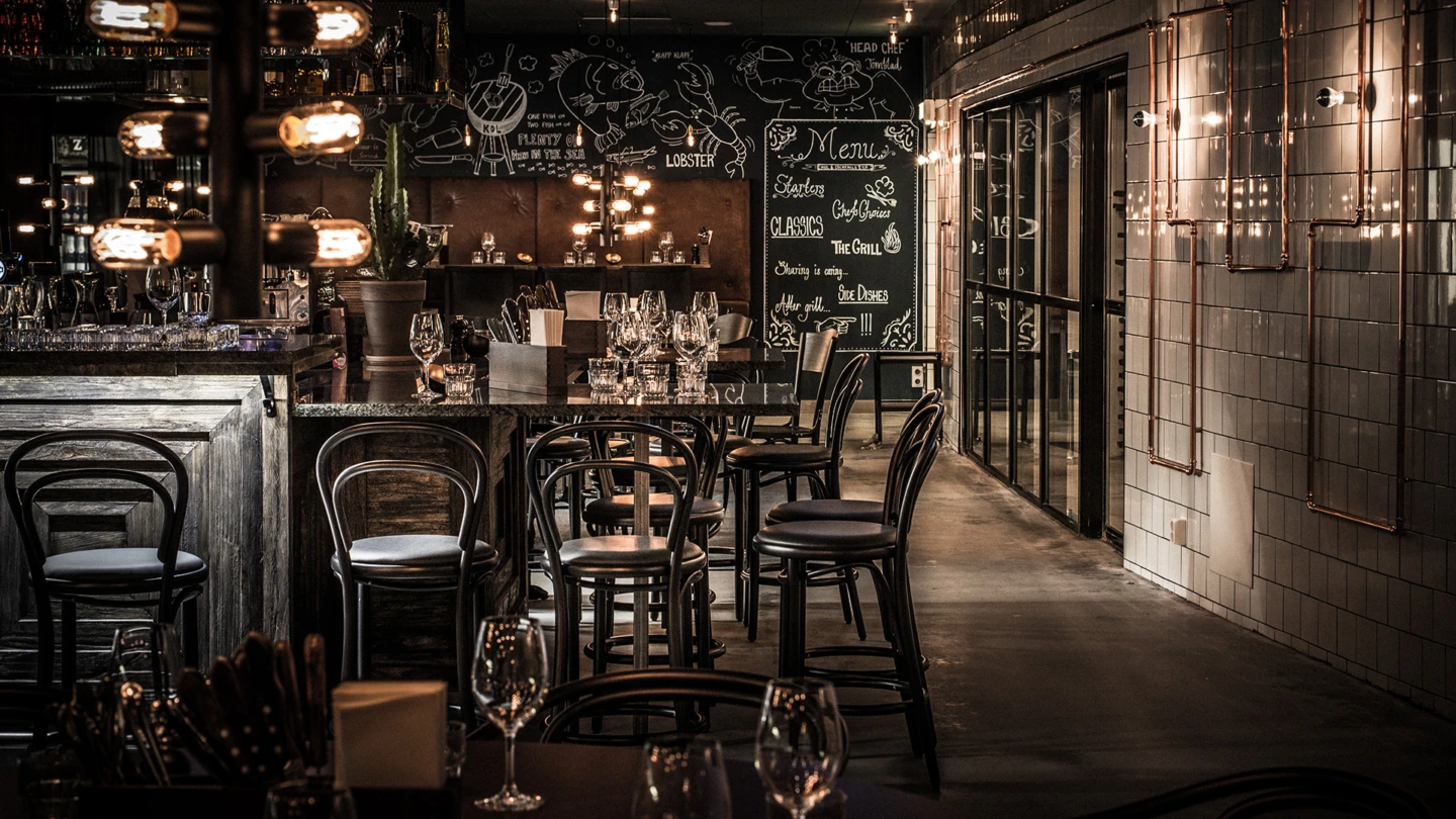 Interiör bild från Kol och Cocktails i Helsingborg.