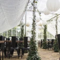 Serveringen i ett gammalt växthus på Linneaträdgården i Mariastaden.