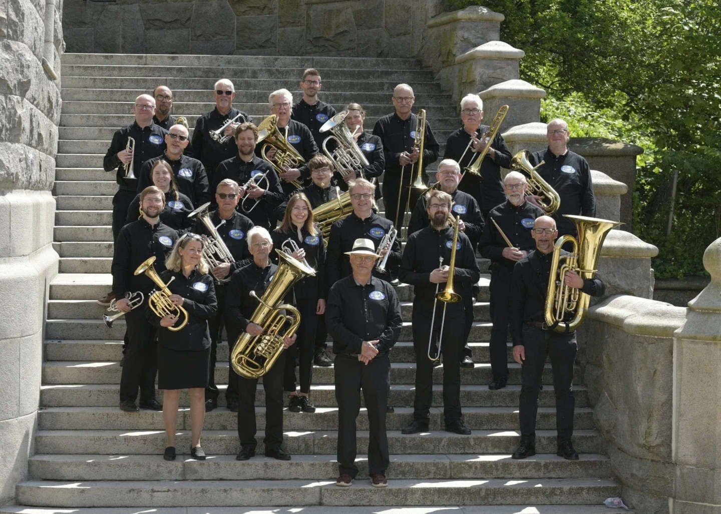 Brassband på terrasstrapporna