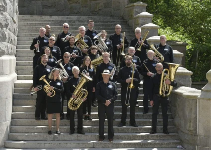 Brassband på terrasstrapporna