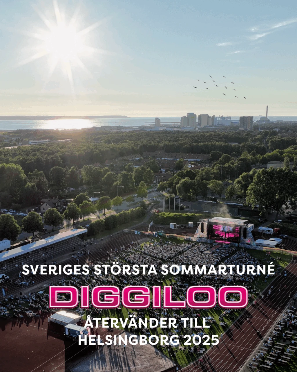 drönarbild över Diggiloo musikevenemang