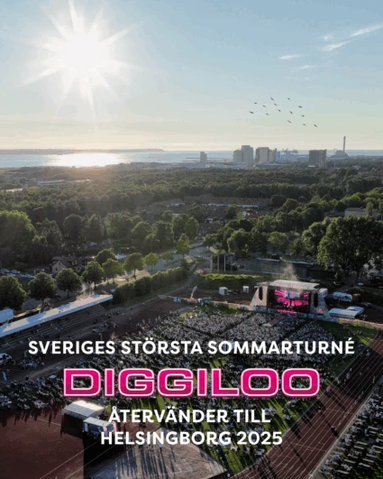 drönarbild över Diggiloo musikevenemang