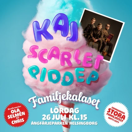 en poster för familjekalaset med en sockervadd i bakgrunden