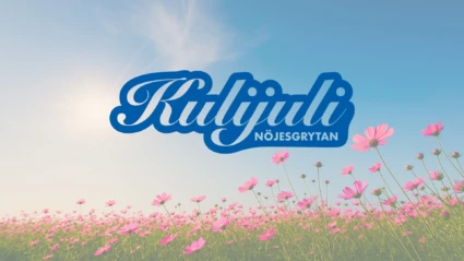 grafisk somrig bild med text Kul i Juli