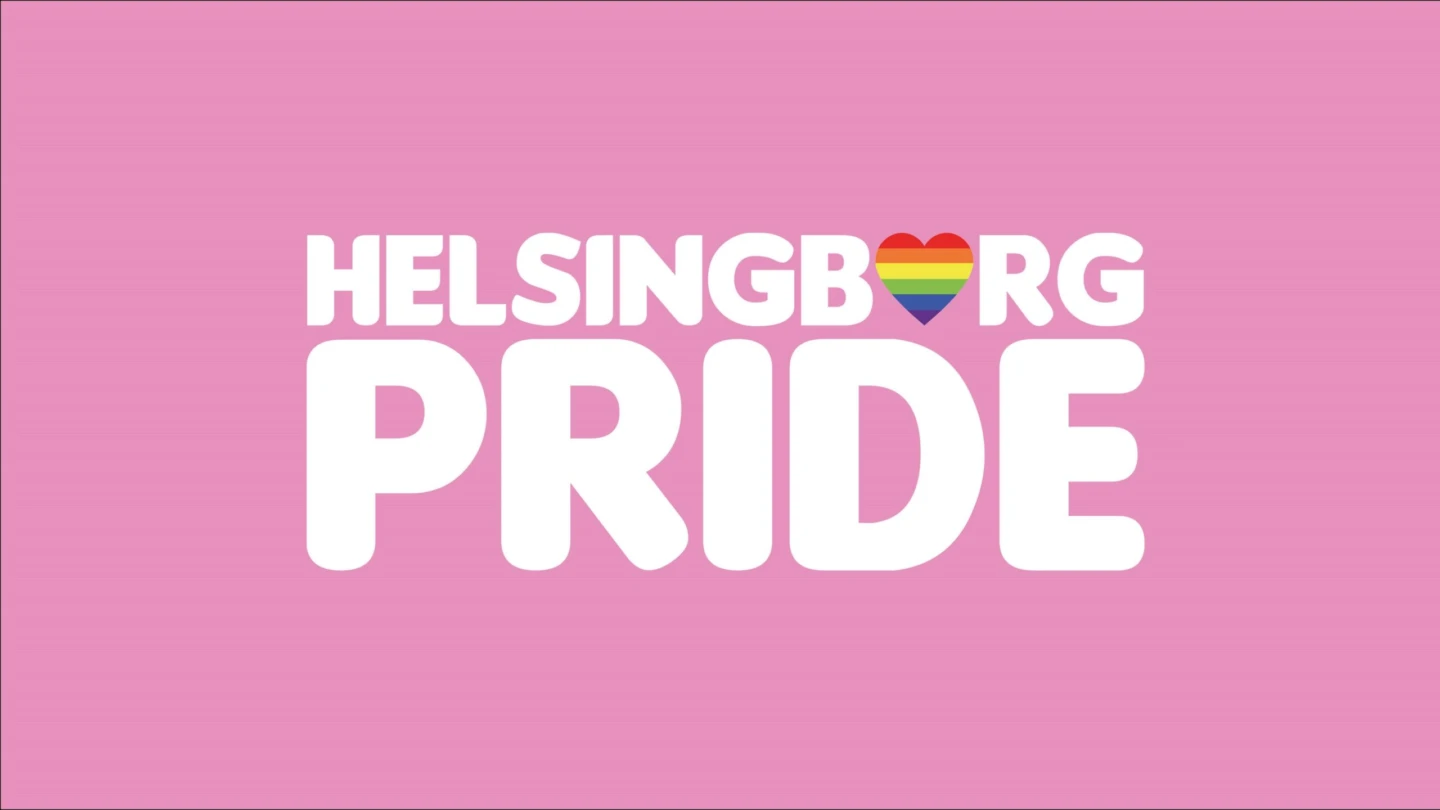 rosa bakgrund och texten Helsingborg Pride