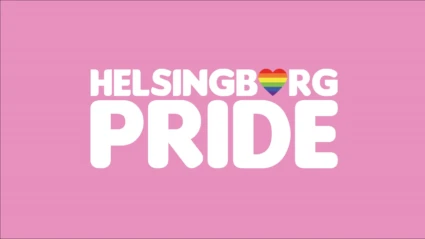 rosa bakgrund och texten Helsingborg Pride