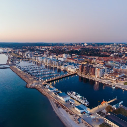 drönarbild över norra hamnen