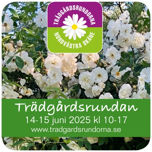 Symbol med information om trädgårdsrundan juni 2015