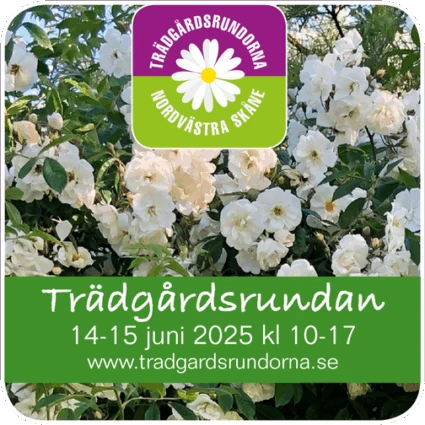 Symbol med information om trädgårdsrundan juni 2015