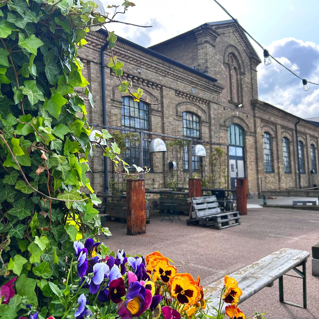 fasaden på Helsingborgs bryggeri. Äldre tegelbyggnad
