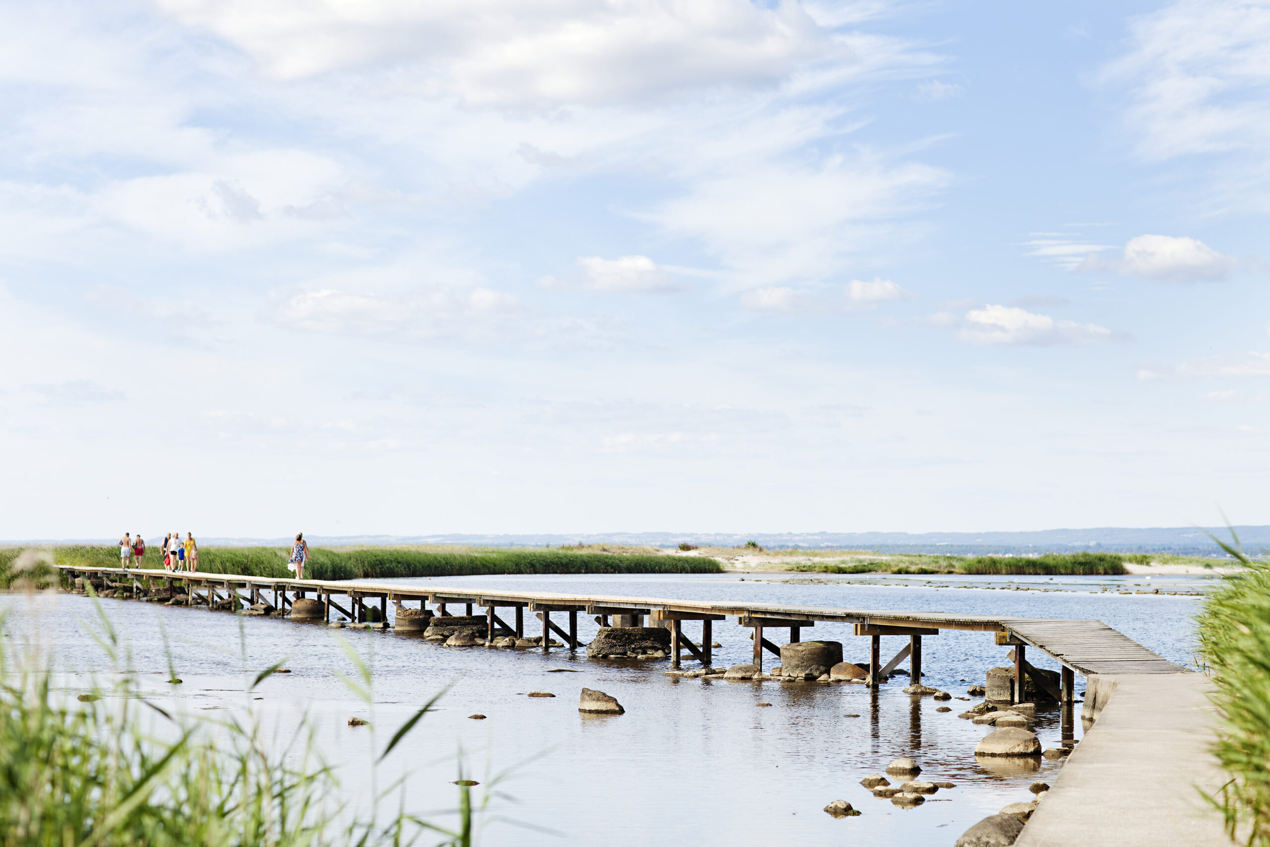 brygga som leder ut till sandön.