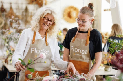 Isabelle tillsammans med sin lärare Katarina