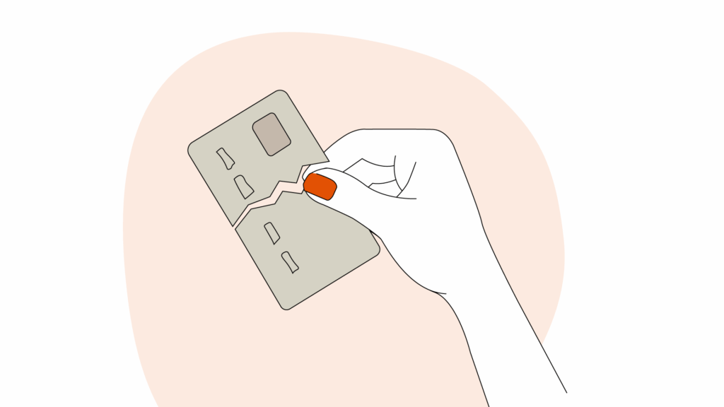 Illustration av ett trasigt betalkort