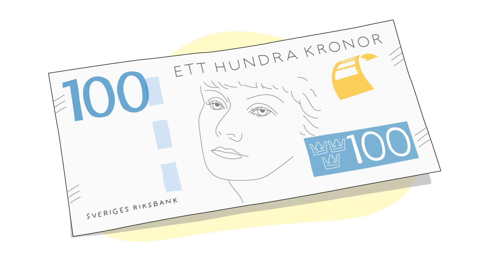 Illustration av hundrakronors sedel