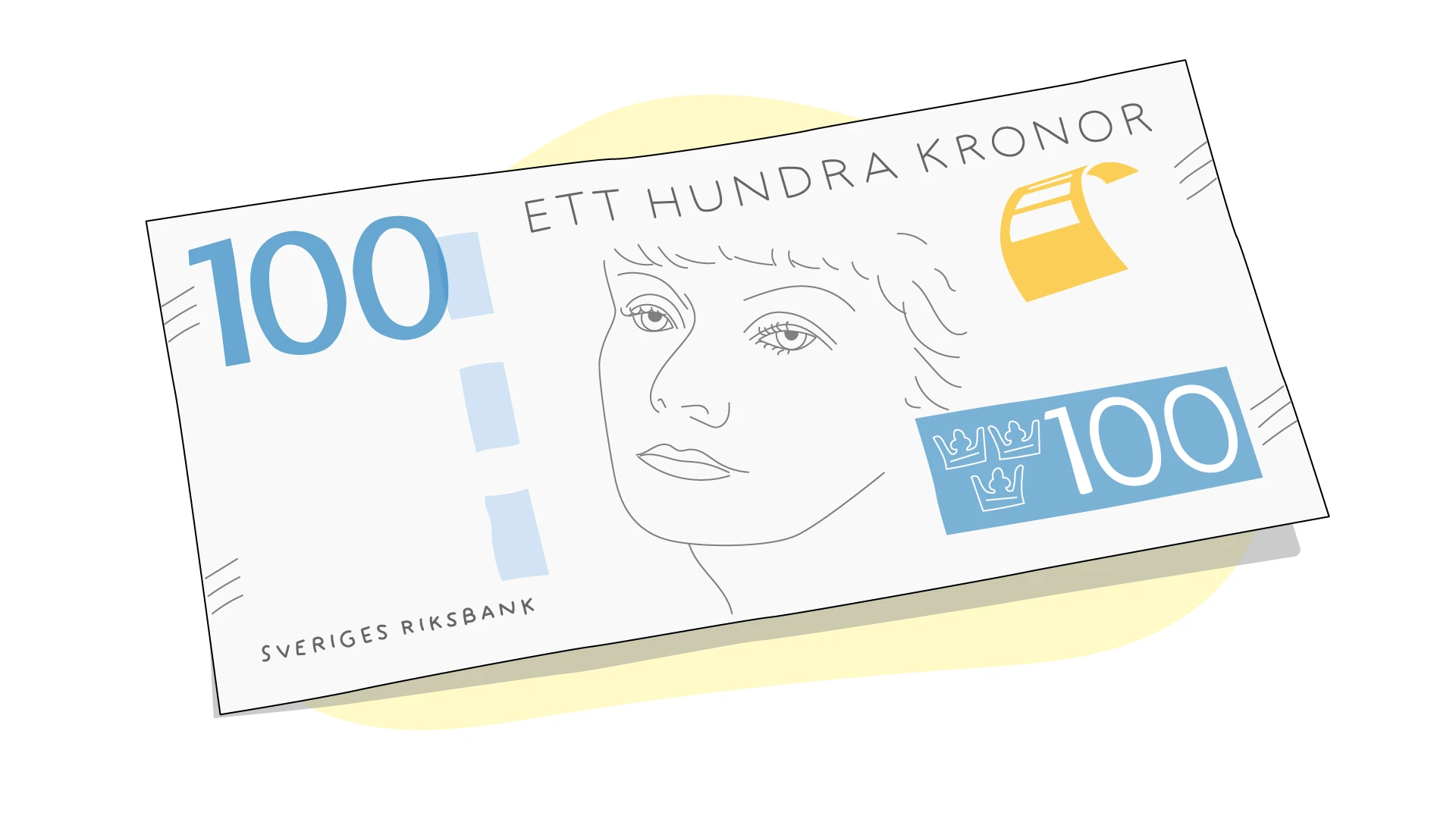 Illustration av hundrakronors sedel