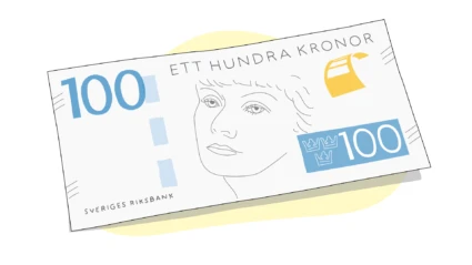 Illustration av hundrakronors sedel