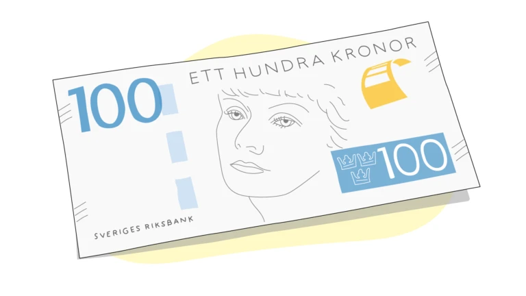 Illustration av hundrakronors sedel