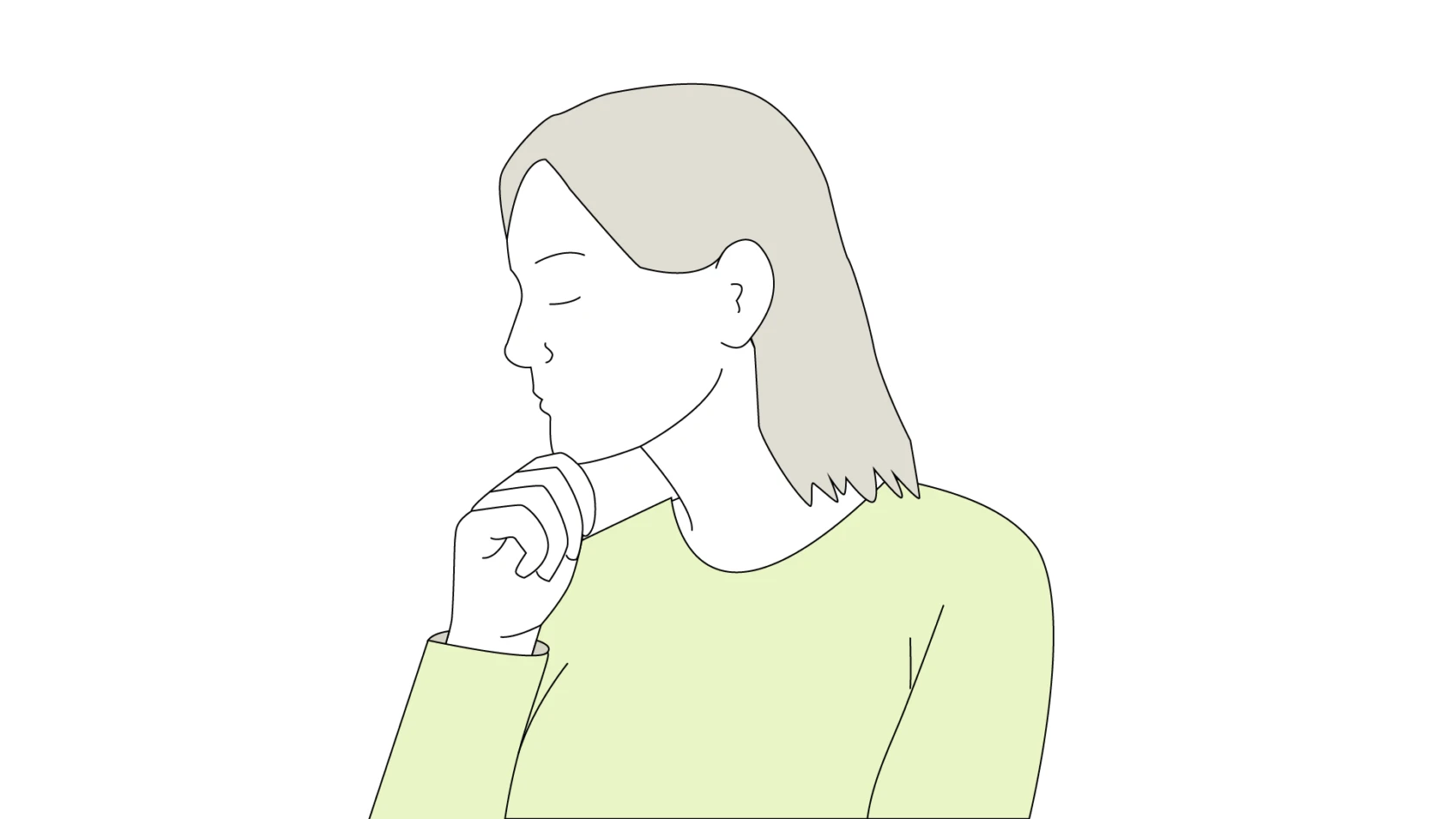 Illustration av en nedstämd fundersam person