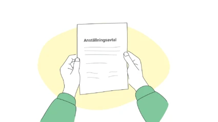 Papper med anställningsavtal