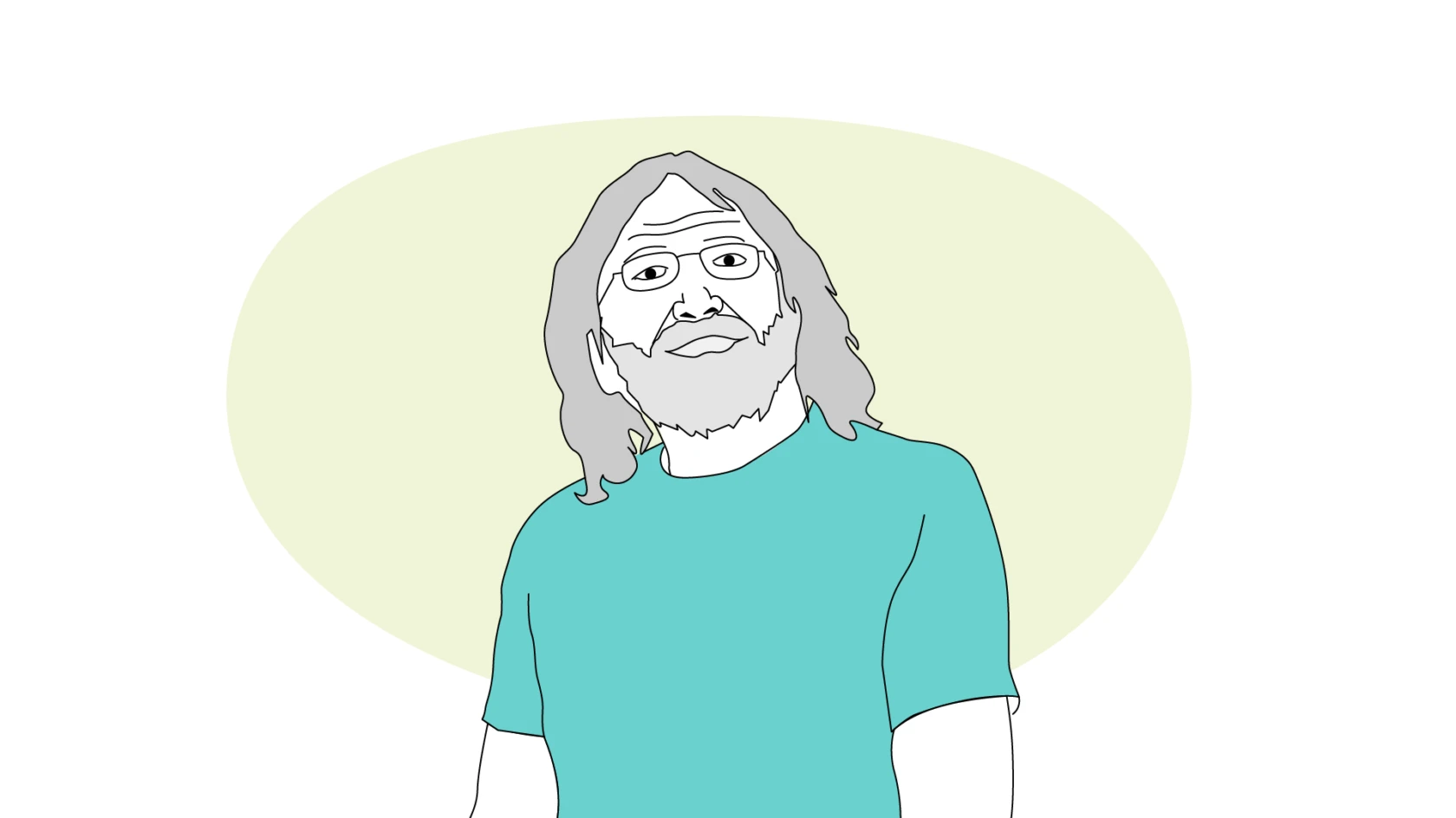 Illustration av en man i pensionsålder