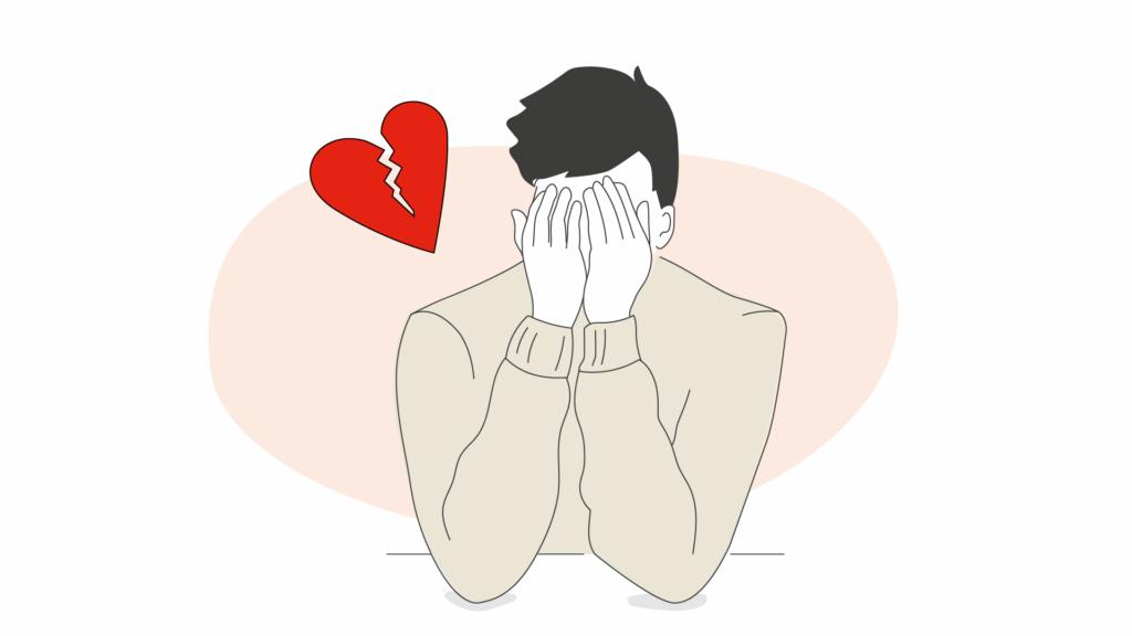 Illustration av en hjärtekrossad person