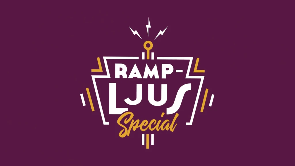 Logotyp med texten ”Rampljus Special” mot lila bakgrund.