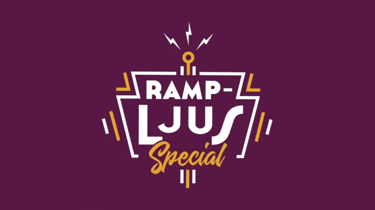 Logotyp med texten ”Rampljus Special” mot lila bakgrund.