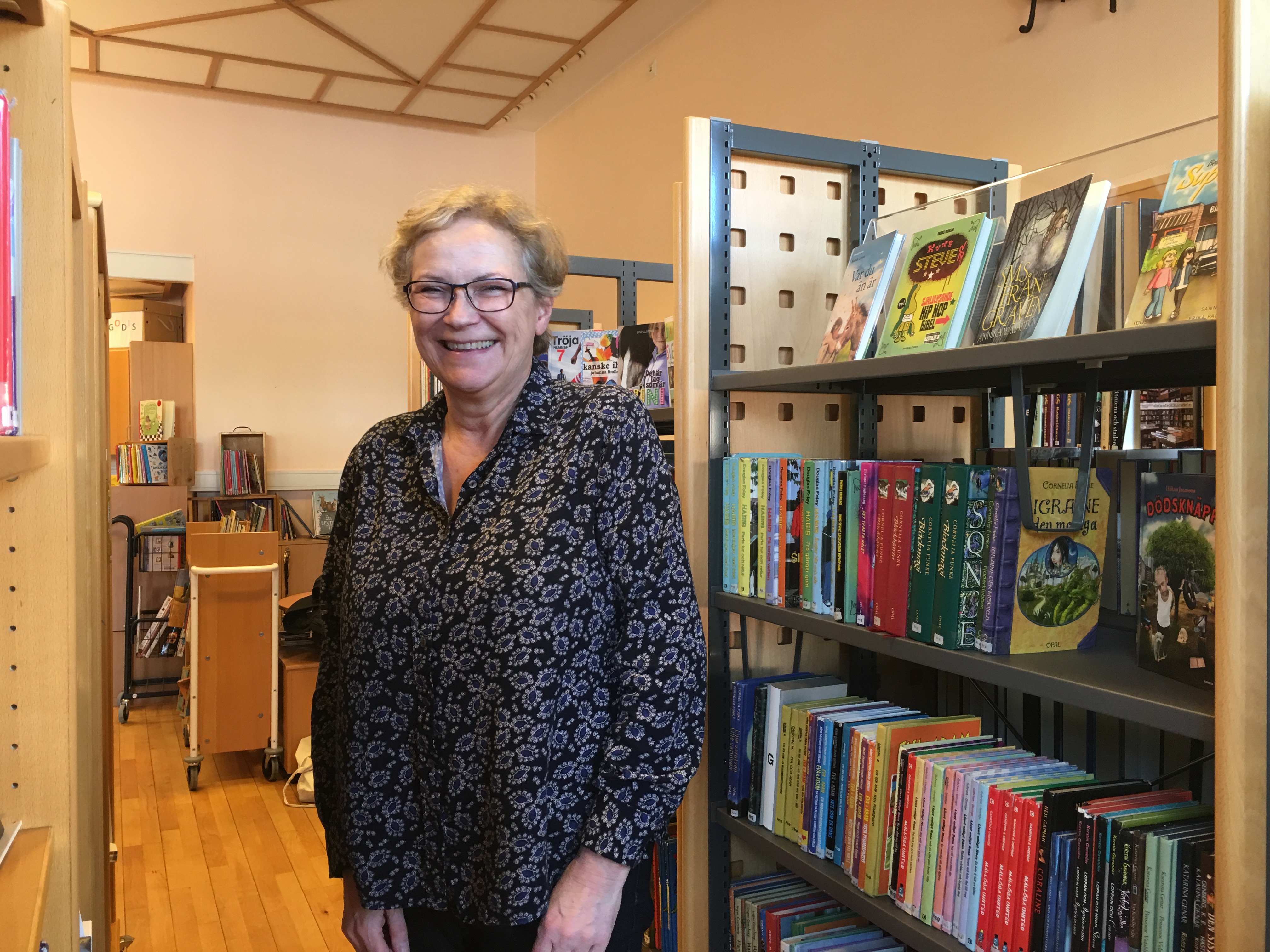 Eva Nestenius. Skolbibliotekarie på Raus Plantering.