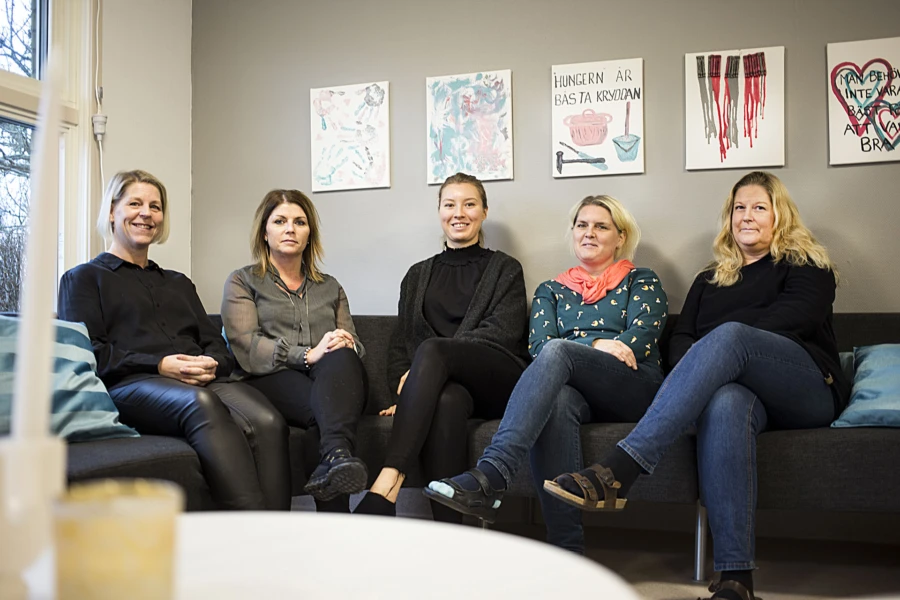 Åsa Delin, Linda Kortz, Ellinor Andersson, Jenny Snecker och Christel Mernsten.