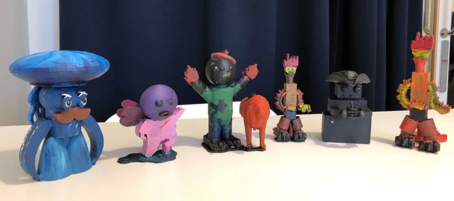 3D-figurer gjorda av ungdomar 9-12 år
