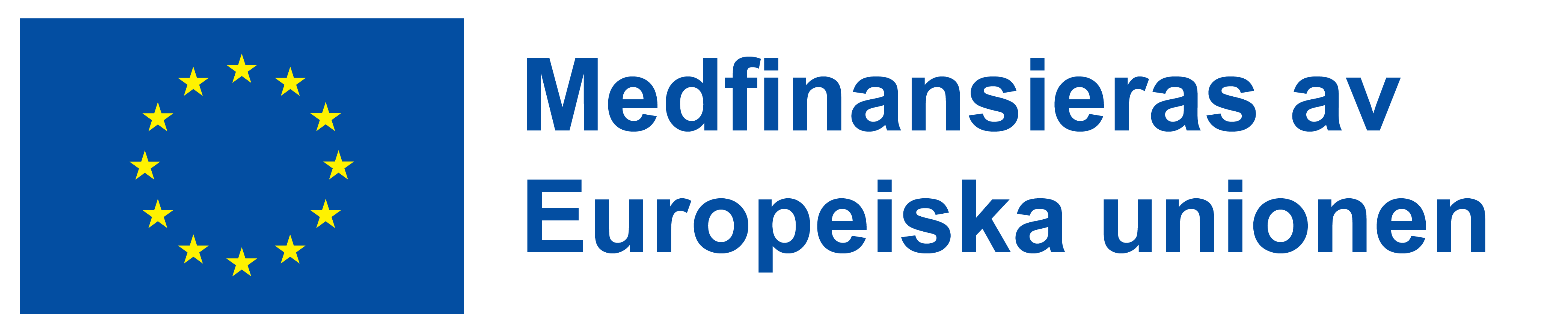 Bilden visar Europeiska socialfondens flagga med en text bredvid där det står att projektet medfinansieras av Euorpeiska socialfonden