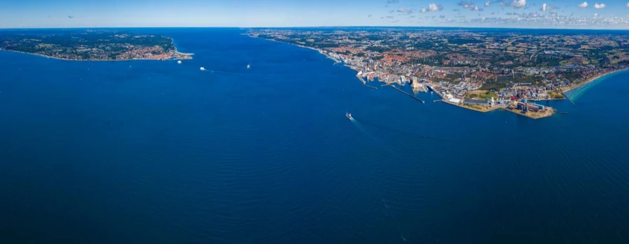 Panorama över sundet, Helsingborg - Helsingör