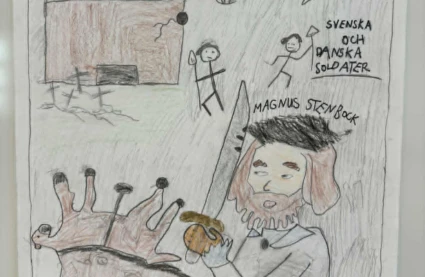 Teckning av bland annat Magnus Stenbock