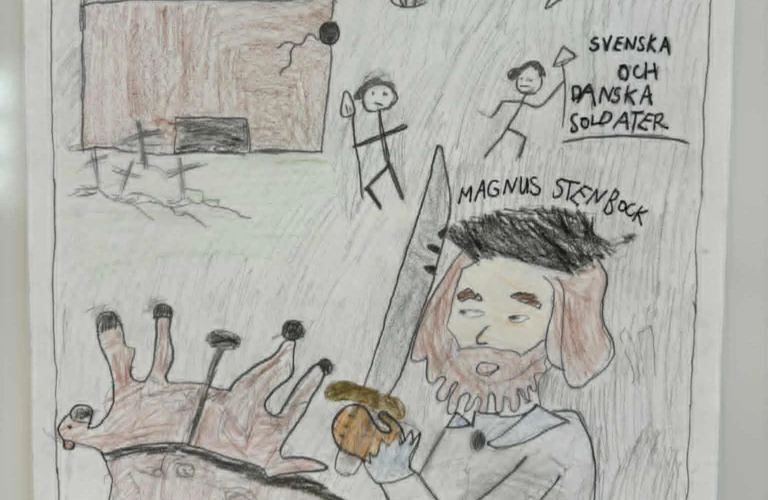 Teckning av bland annat Magnus Stenbock