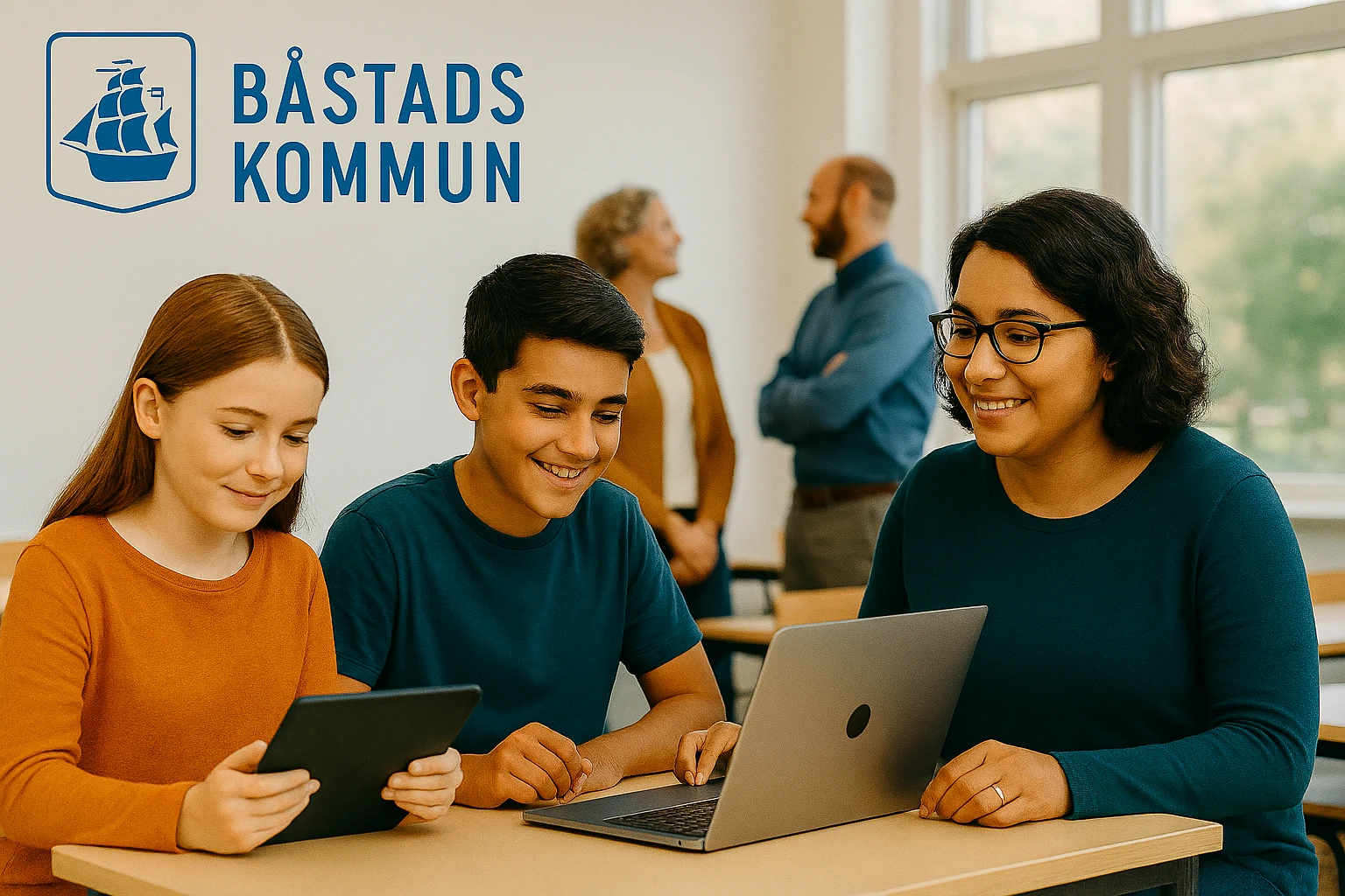 DigiBoostad – Båstads kommuns initiativ för en digitalt starkare kommun för framtiden. Bilden är framtagen med hjälp av AI.