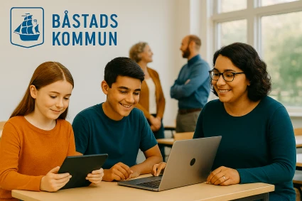 DigiBoostad – Båstads kommuns initiativ för en digitalt starkare kommun för framtiden. Bilden är framtagen med hjälp av AI.