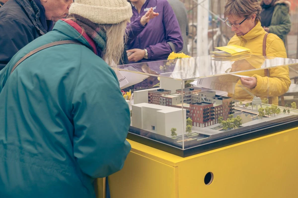 Bilen visar en modell över den kommande stadsdelen