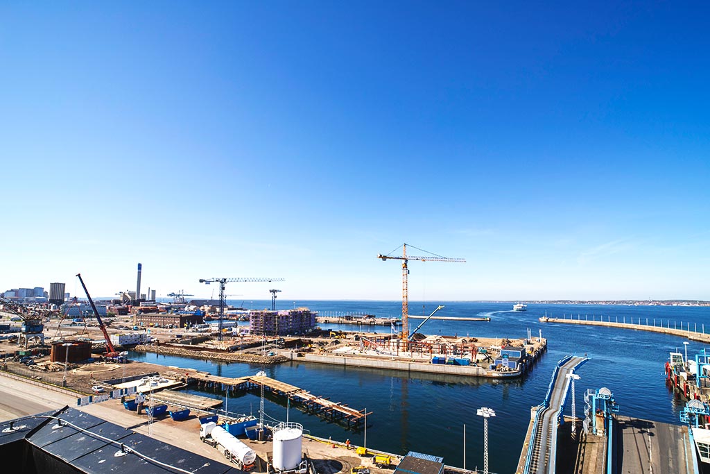 Bild på Oceanhamnen, tagen från Helsingborg C