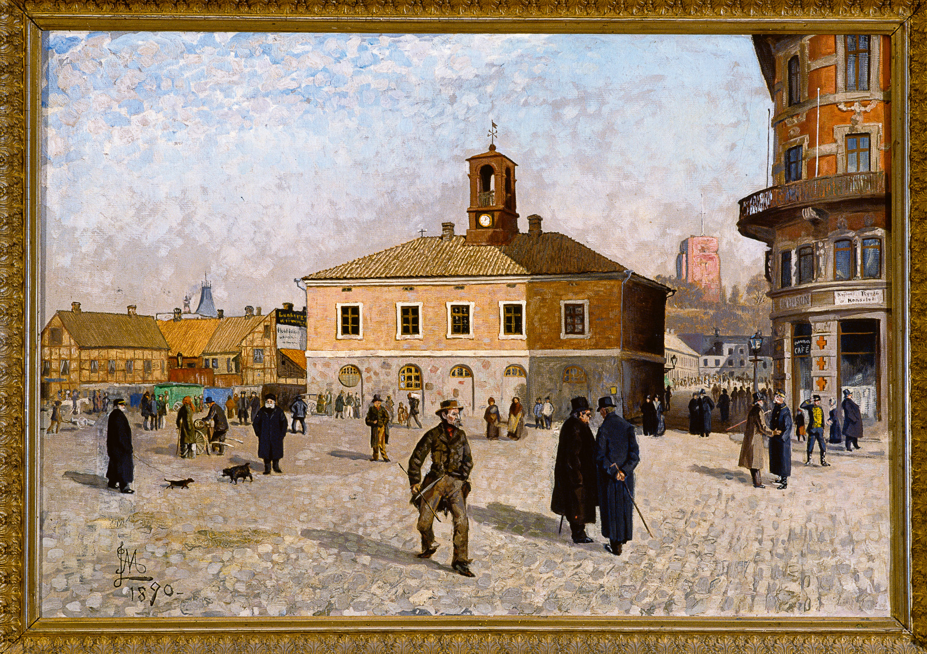 ”Rådhuset i Hbg 1890”, oljemålning. Helsingborgs museers samlingar