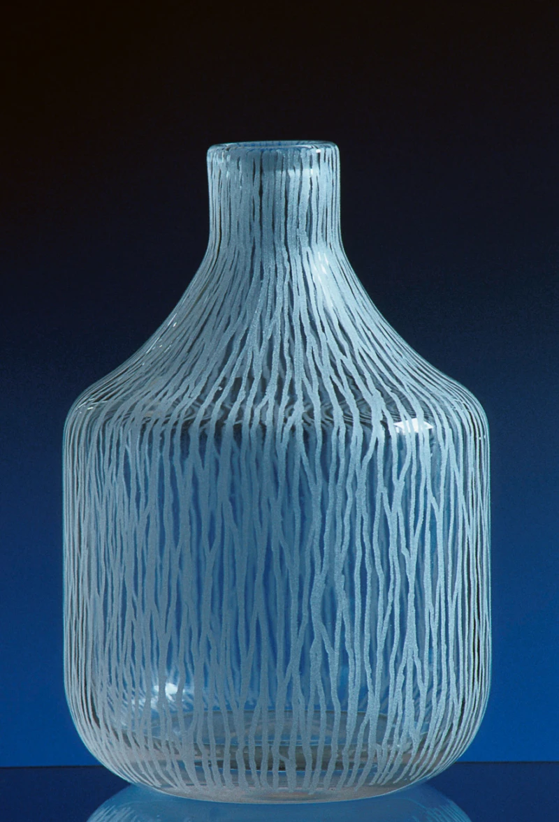 Orup, Bengt. Vas av glas, tillverkad i Hyllinge glashytta, 1964. Helsingborg museers samlingar