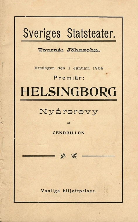 Program från 1904 års nyårsrevy.