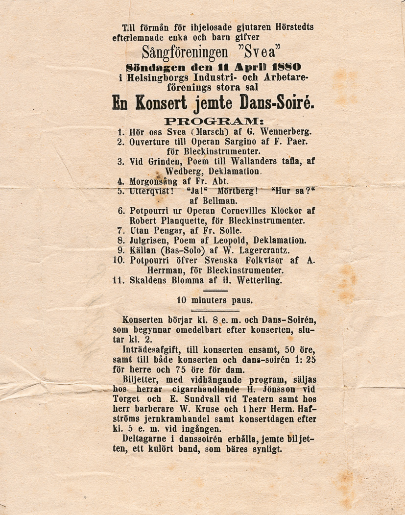Helsingborgs Kvartettsångsällskaps 20-års jubileum 1915
