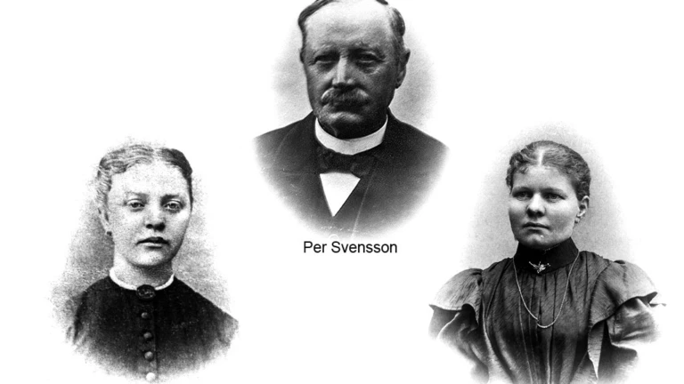 Per Svensson med sin första hustru Elna Svensson-Söderstjärna, den andra bilden föreställer hustrun från andra giftermålet Bengta Svensson. Foto ur Björn Engdahls samlingar.