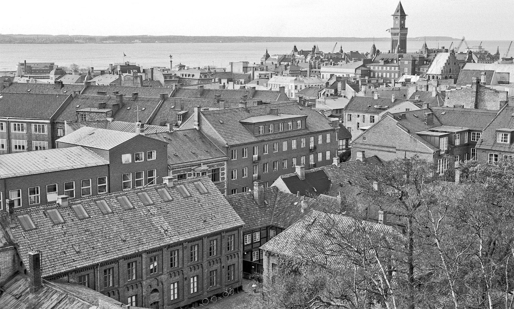 Utsikten från Anneros takterrass vid mitten av 60-talet. Foto: Tor Holmström.