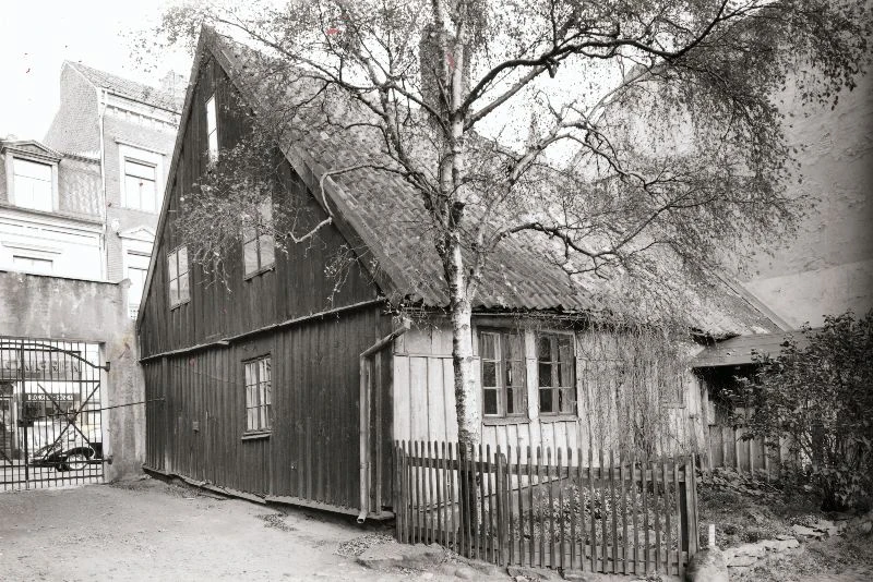 Béenska husets baksida, sedd från innergården 1962. Foto: Helsingborgs museum 62_250