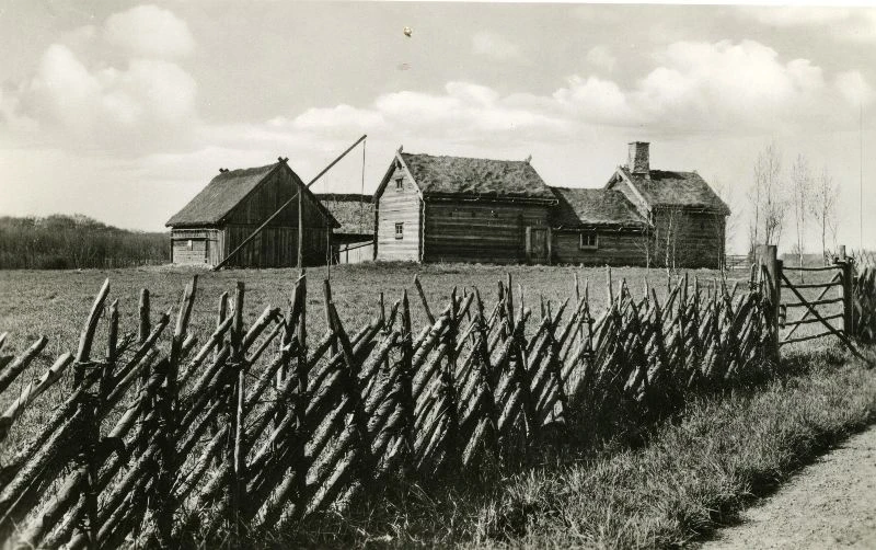 Här har Ågård återuppförts på Fredriksdals friluftsmuseum. Oklart årtal (före 1962). Foto: Helsingborgs museum DIG_2004_429