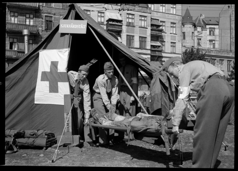 Röda korset visar upp sin verksamhet under H55. Foto: Lidberg foto, Helsingborgs museum.