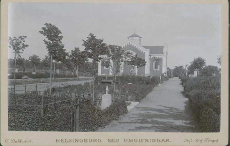 Nya kyrkogården år 1900 ca. Fotograf Carl Dahlquist. Helsingborgs museum.